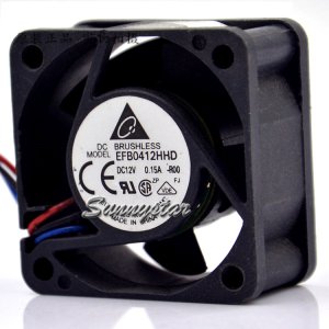 Delta 4CM 4020 EFB0412HHD 9.43CFM DC12V 0.15A 3 Wires  Case Fan